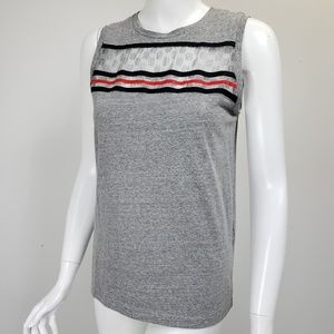 Elizabeth & James Gray Silk Trim Tank